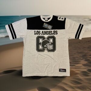 New Playerz 69 Los Angeles Jersey Shirt Men's XL Hip Hop Streetwear Cotton Gray